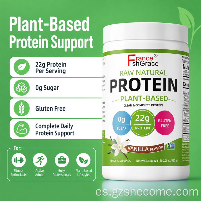 Recuperación muscular en polvo de proteína vegetal Shecome